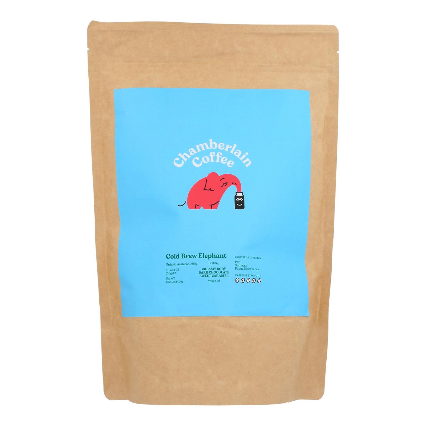 Chamberlain Coffee - Coffee Organic Cold Brew Elephant - Case Of 12 - 8.5 Ounces