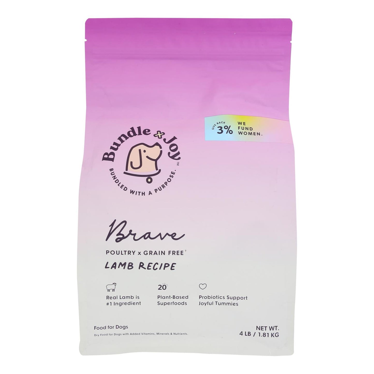 Paquete X Joy - Alimento seco para perros Brave Lamb - Caja de 6 a 4 libras