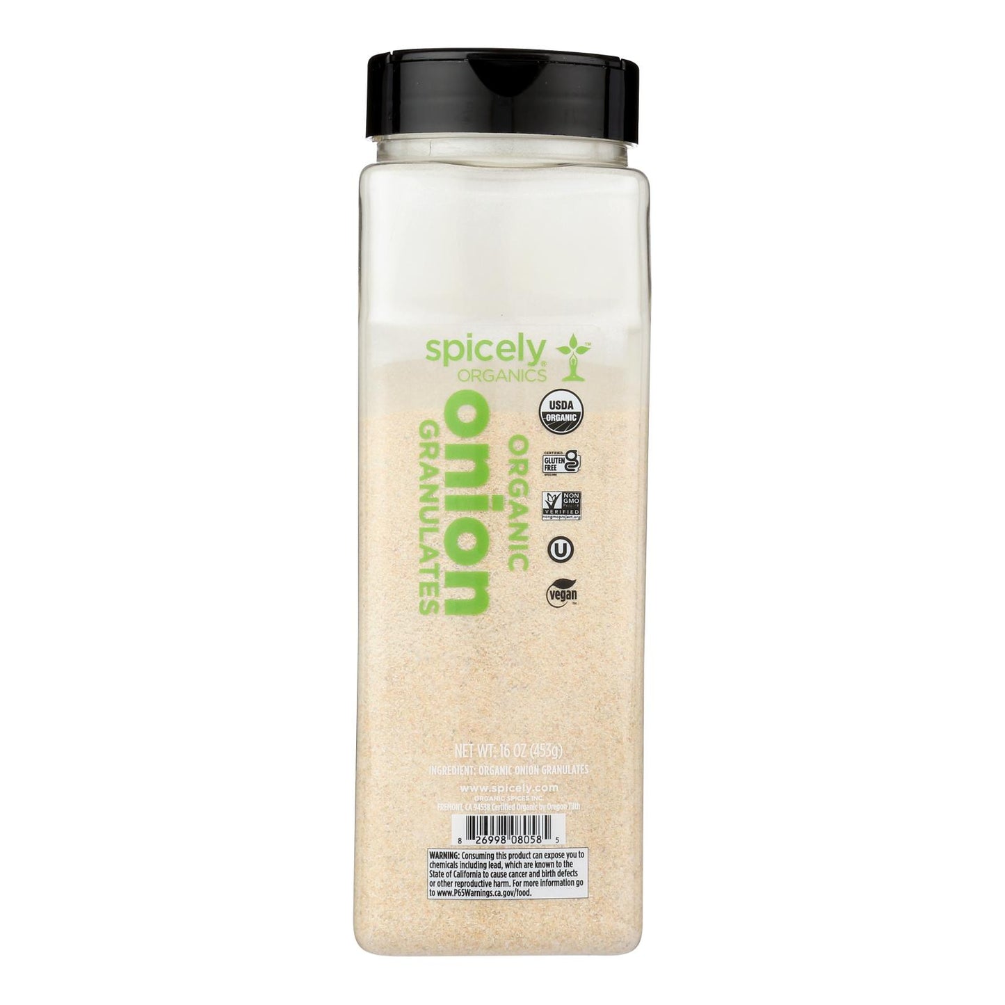 Granulado orgánico de cebolla de Spicely Organics (caja de 2 unidades de 16 onzas)