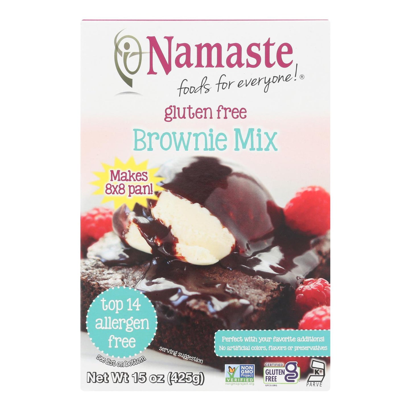 Namaste Foods - Mezcla para brownies sin gluten - Caja de 6 - 15 onzas