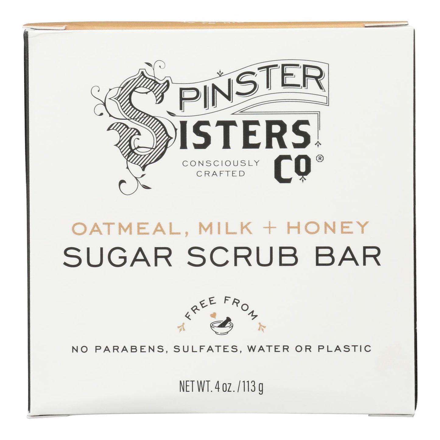 Spinster Sisters Company - Cepillo para fregar, azúcar, avena, leche y miel - 1 unidad, 4 onzas