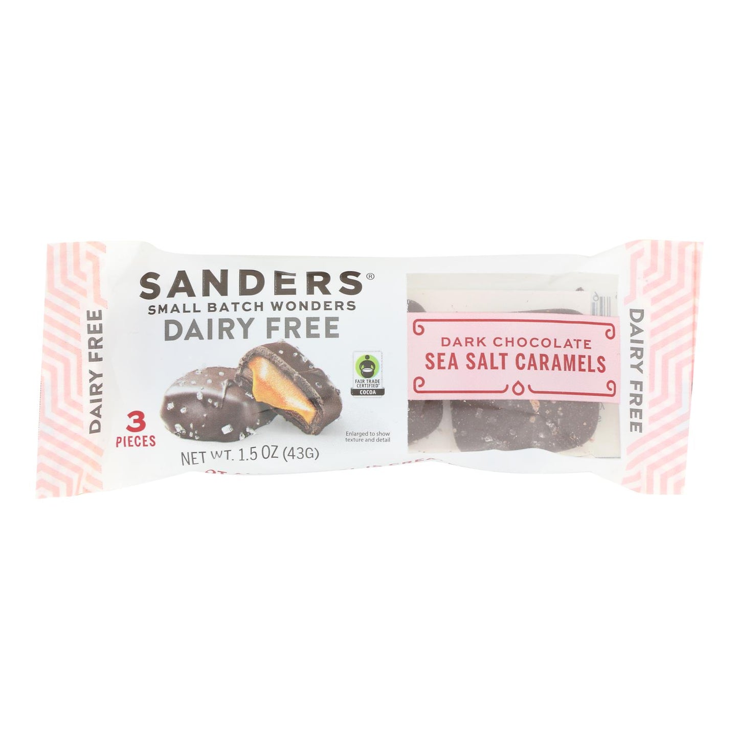 Sanders - Caramelos de chocolate negro con sal marina - Caja de 8 - 1.5 onzas