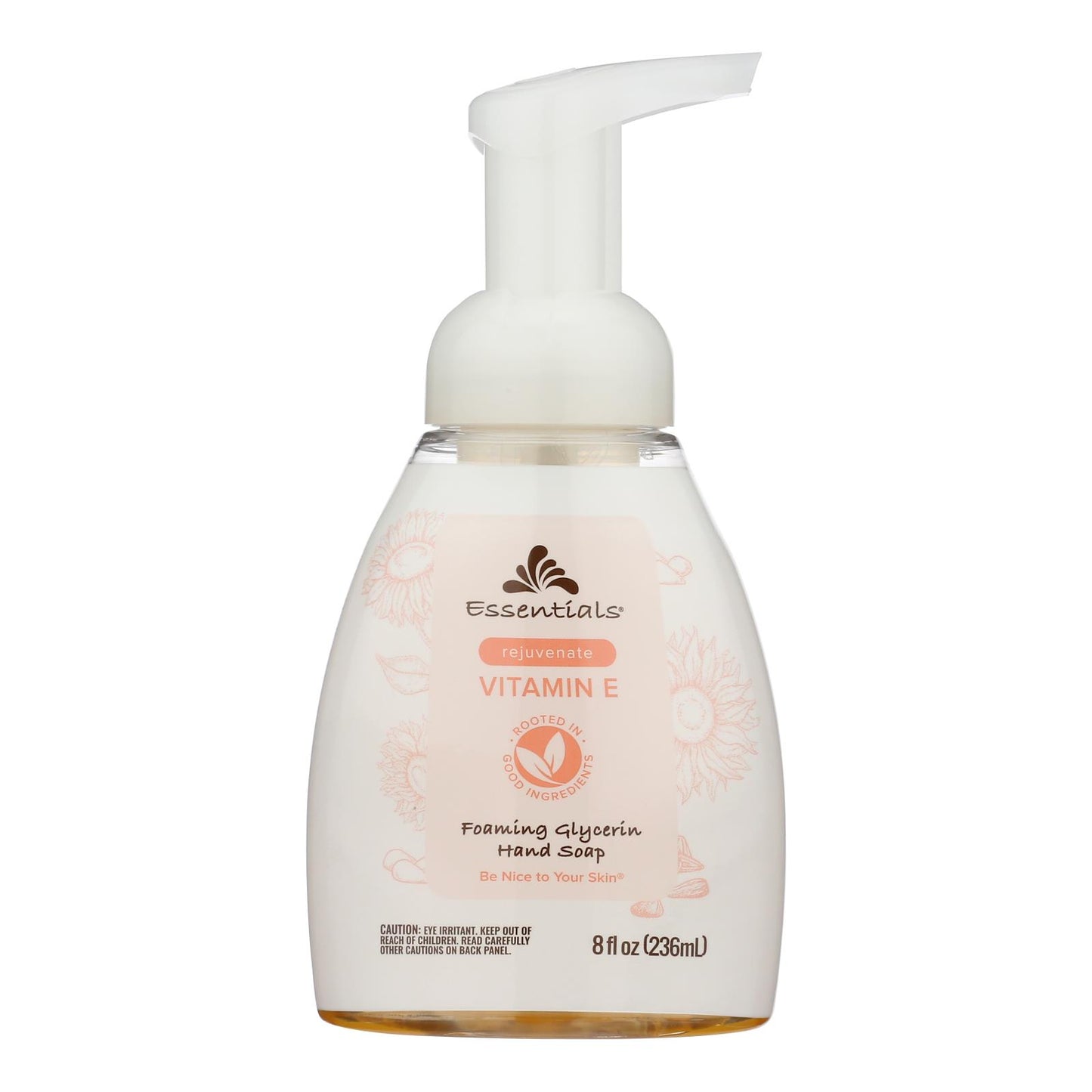 Essentials - Jabón de manos en espuma con vitamina E y glicólico - 1 unidad - 8 onzas líquidas