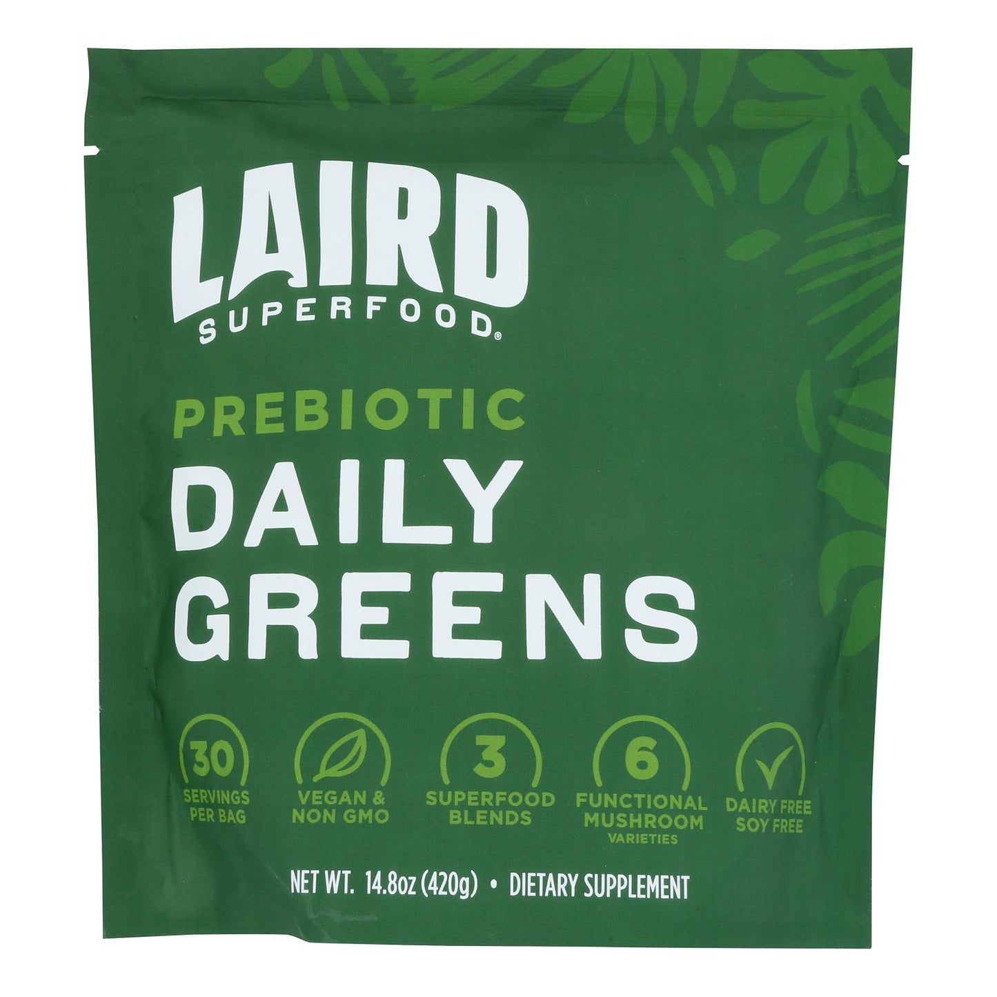Laird Superfood - Prebiótico orgánico Daily Greens - Cada uno de 6 a 14,8 onzas