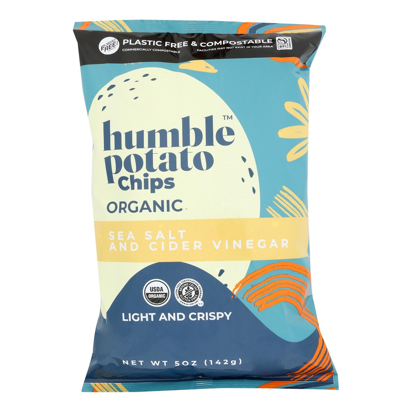 Papas fritas humildes - Papas fritas en bote con sal marina Cdrvngr - Caja de 12 de 5 oz