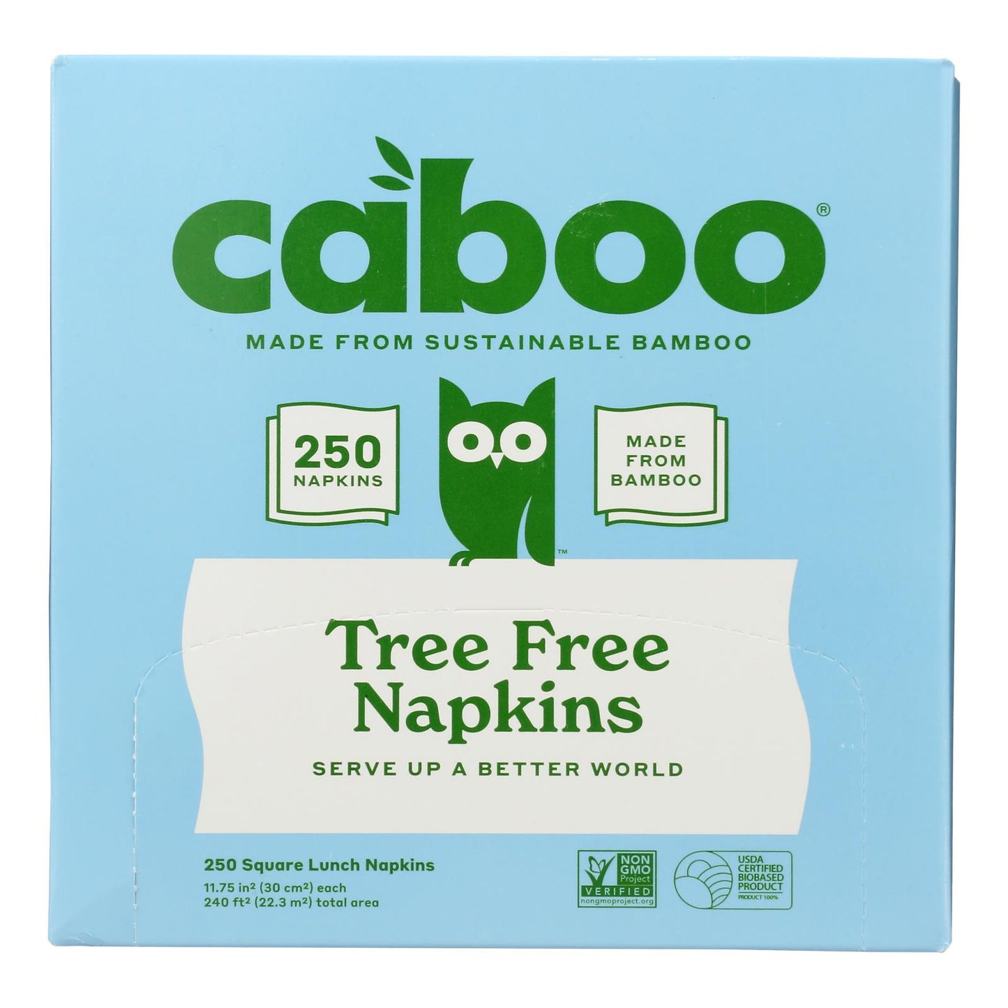 Servilletas de papel de bambú y caña de azúcar Caboo - Caja de 16 - 1 paquete