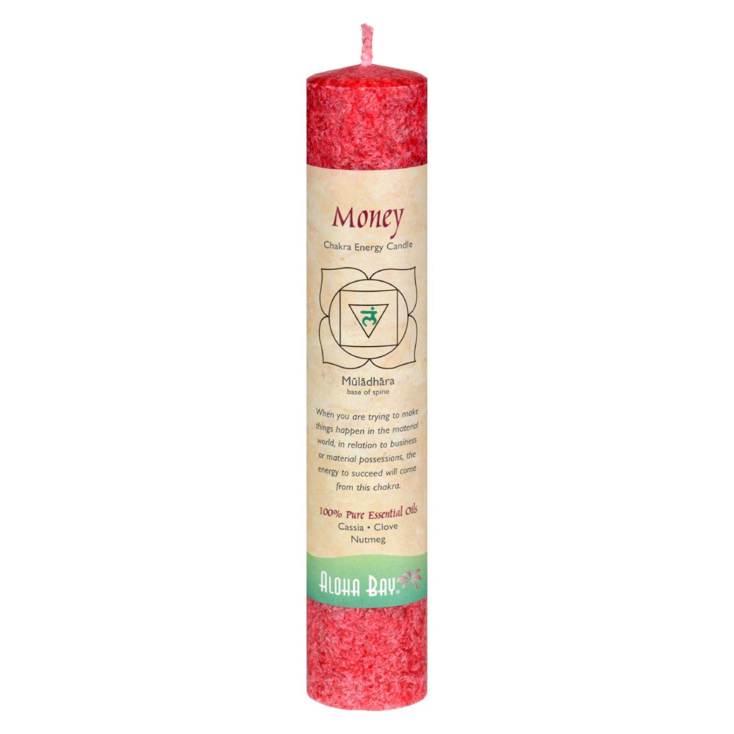 Aloha Bay - Vela de pilar de chakras - Roja - 8"