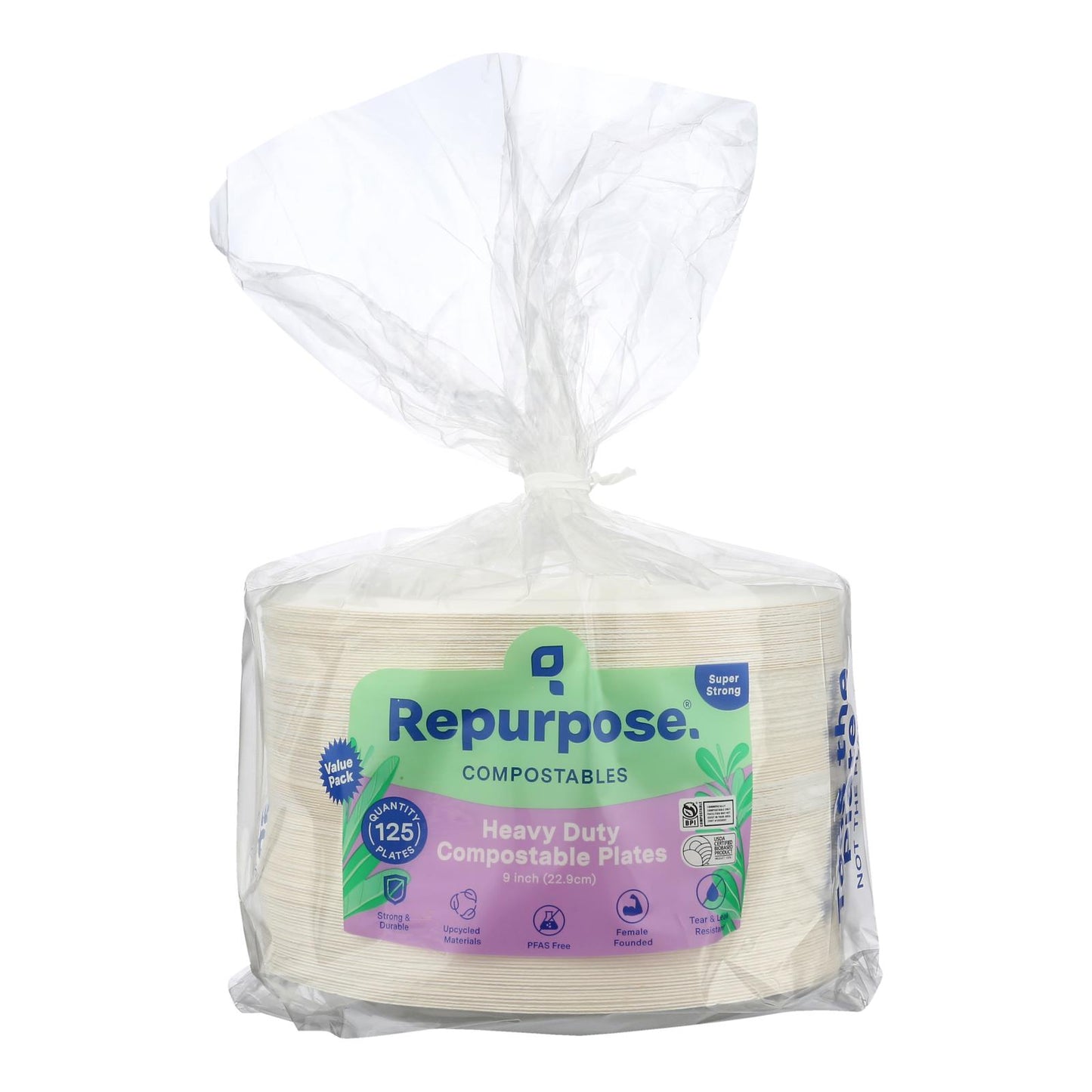 Reutilizar - Platos de compost de alta resistencia - Caja de 4 - 125 unidades