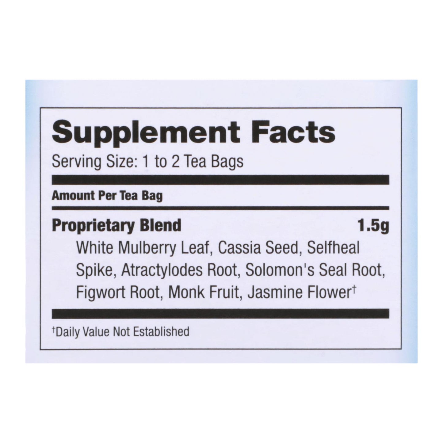 Bravo 茶和草药 - 茶 - 含糖量 - 20 袋