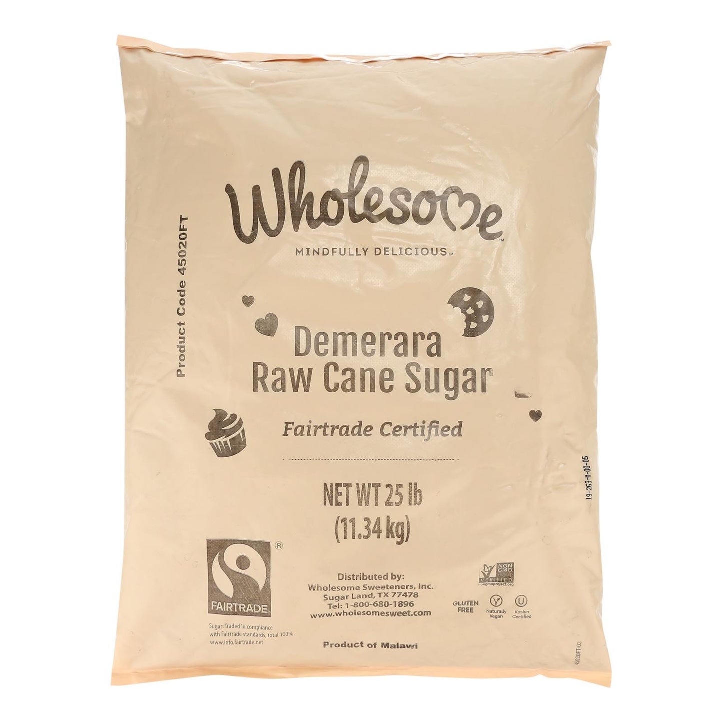 Wholesome Sweeteners Turbinado Sugar 原蔗糖 - 单个散装商品 - 25 磅