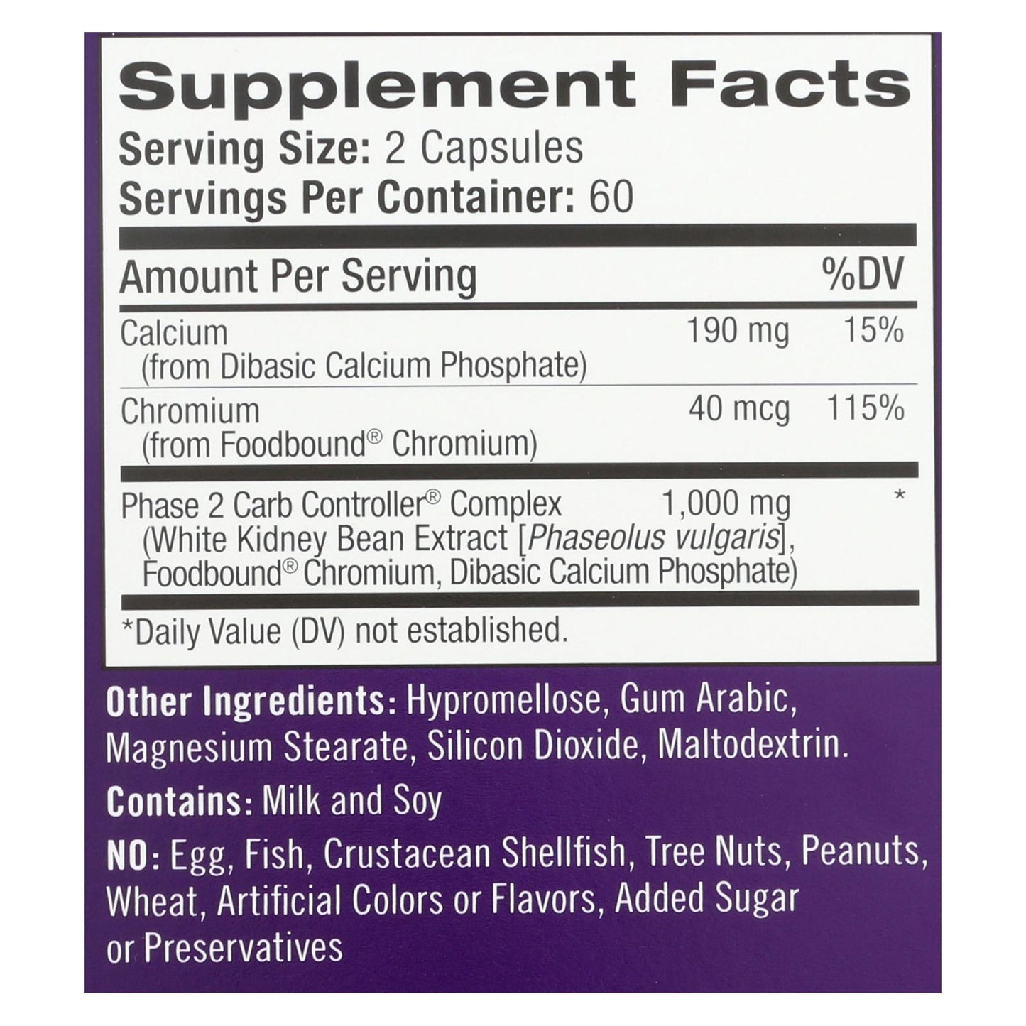 Natrol White Kidney Bean Carb Intercept - 120 cápsulas