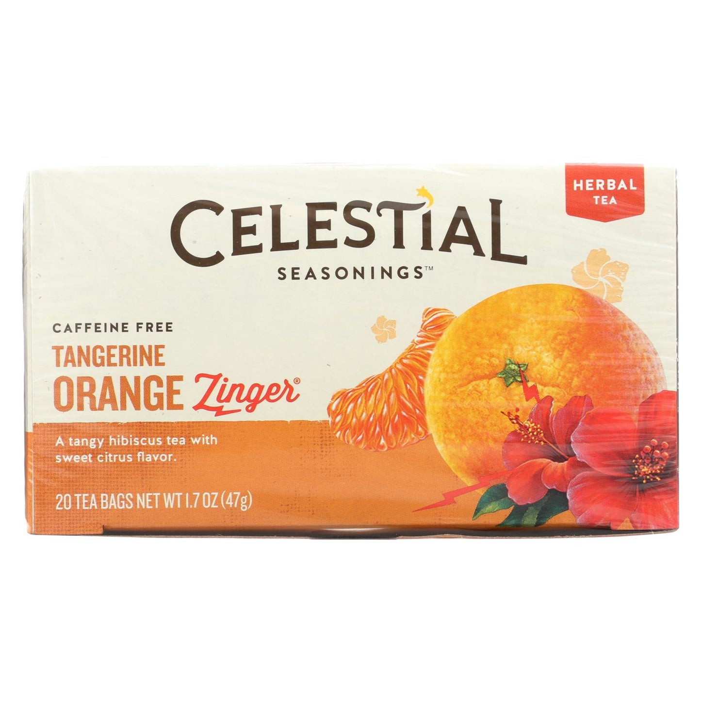 Té de hierbas Celestial Seasonings, mandarina, naranja y zinger, 20 bolsitas de té, caja de 6