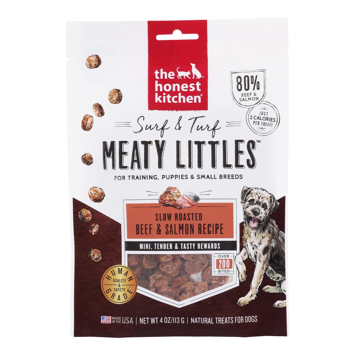 诚实厨房 - Meaty Littles 牛肉三文鱼 - 6-4 盎司一箱