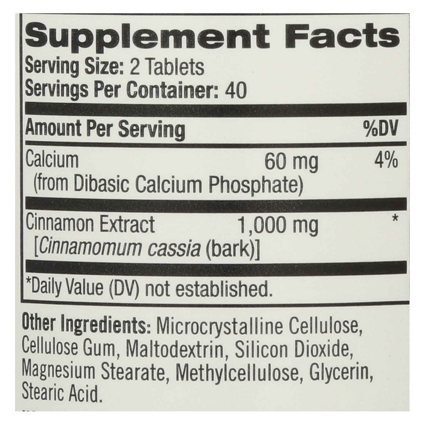 Extracto de canela de Natrol - 1000 mg - 80 comprimidos