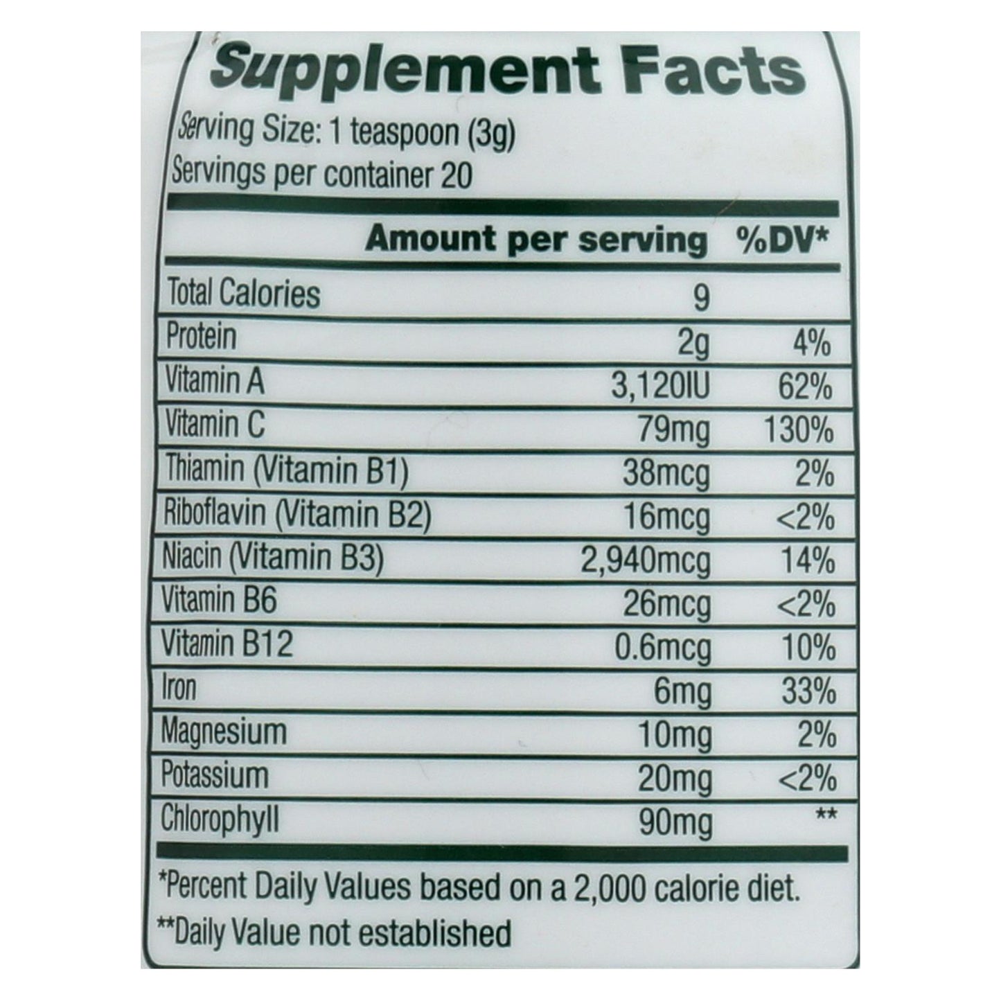 Polvo de clorella orgánica de Green Foods - 2,1 oz