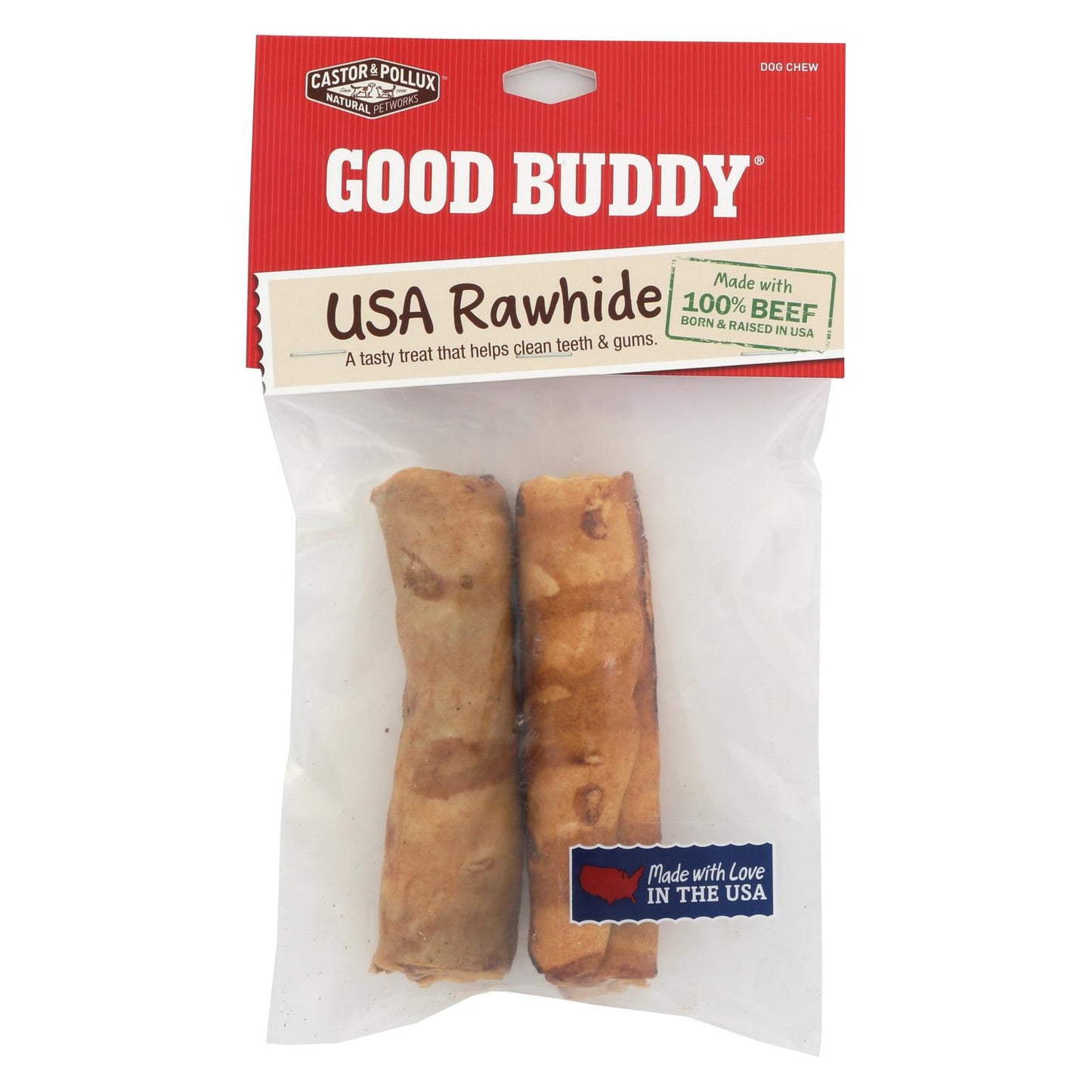 Masticables para perros Castor and Pollux Rawhide Curls (caja de 8)