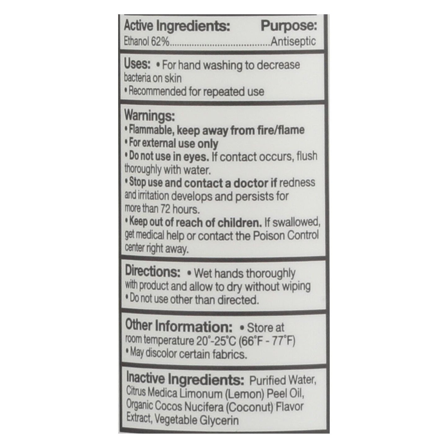 Eo Products - Desinfectante de manos en aerosol - Para todos - Coco - Dsp - 2 oz - 1 caja