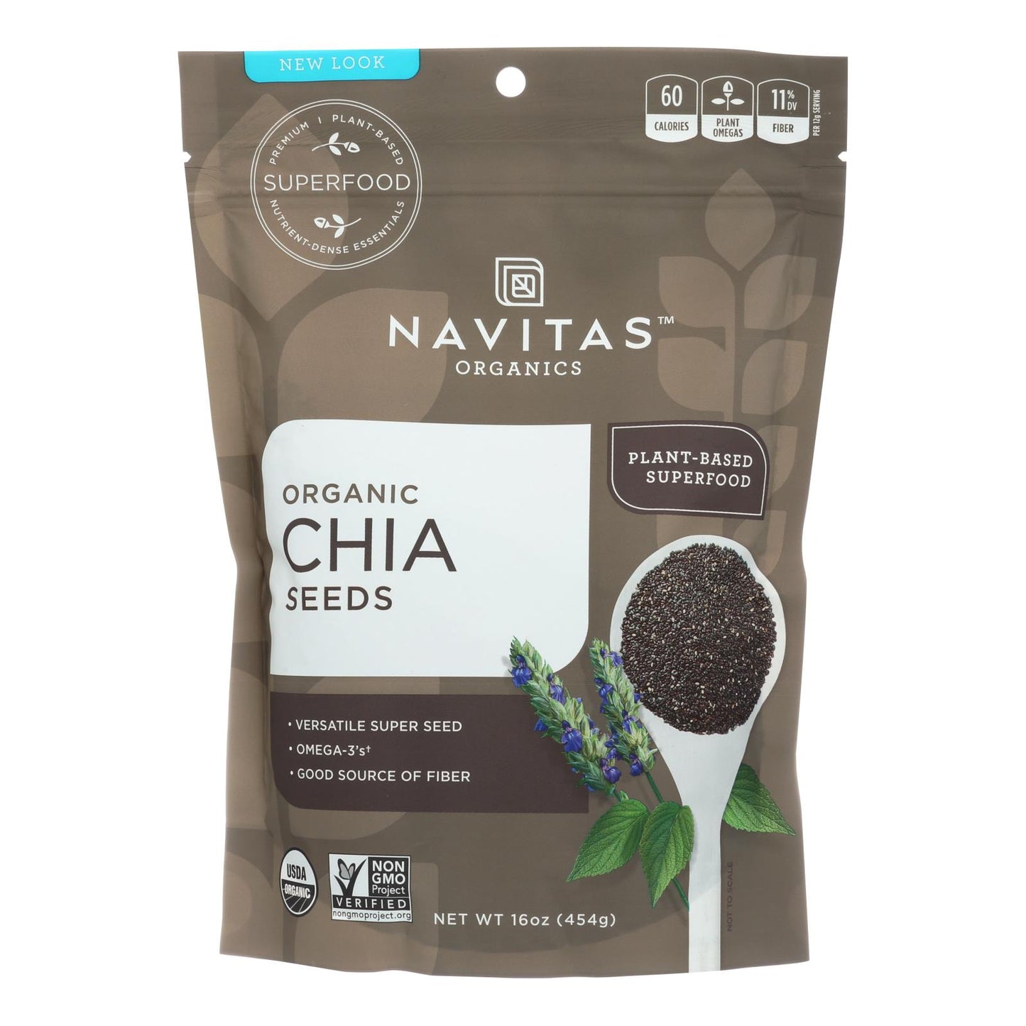 Semillas de chía de Navitas Naturals - Orgánicas - Crudas - 16 oz - Caja de 6