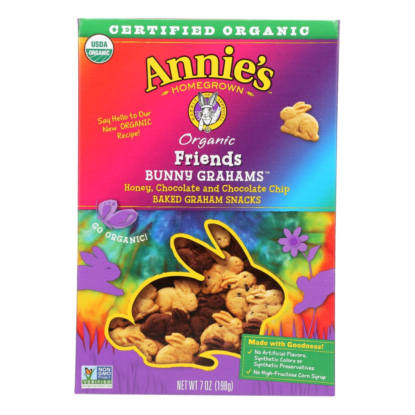 Annie's Homegrown Bunny Grahams 蜂蜜巧克力和巧克力片 - 12 盒装 - 7 盎司