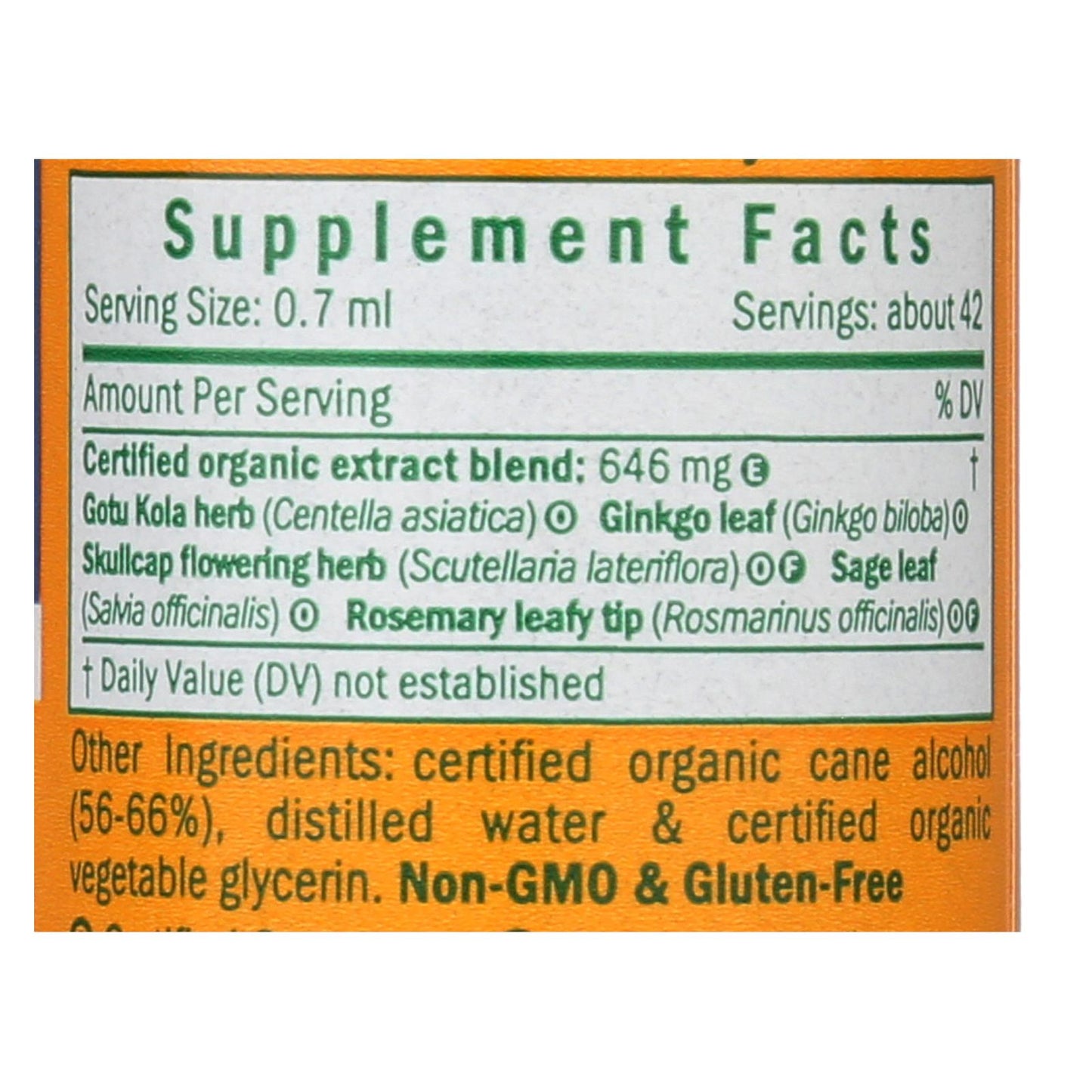 Herb Pharm - Tónico para el cerebro y la memoria - 1 unidad - 1 fz