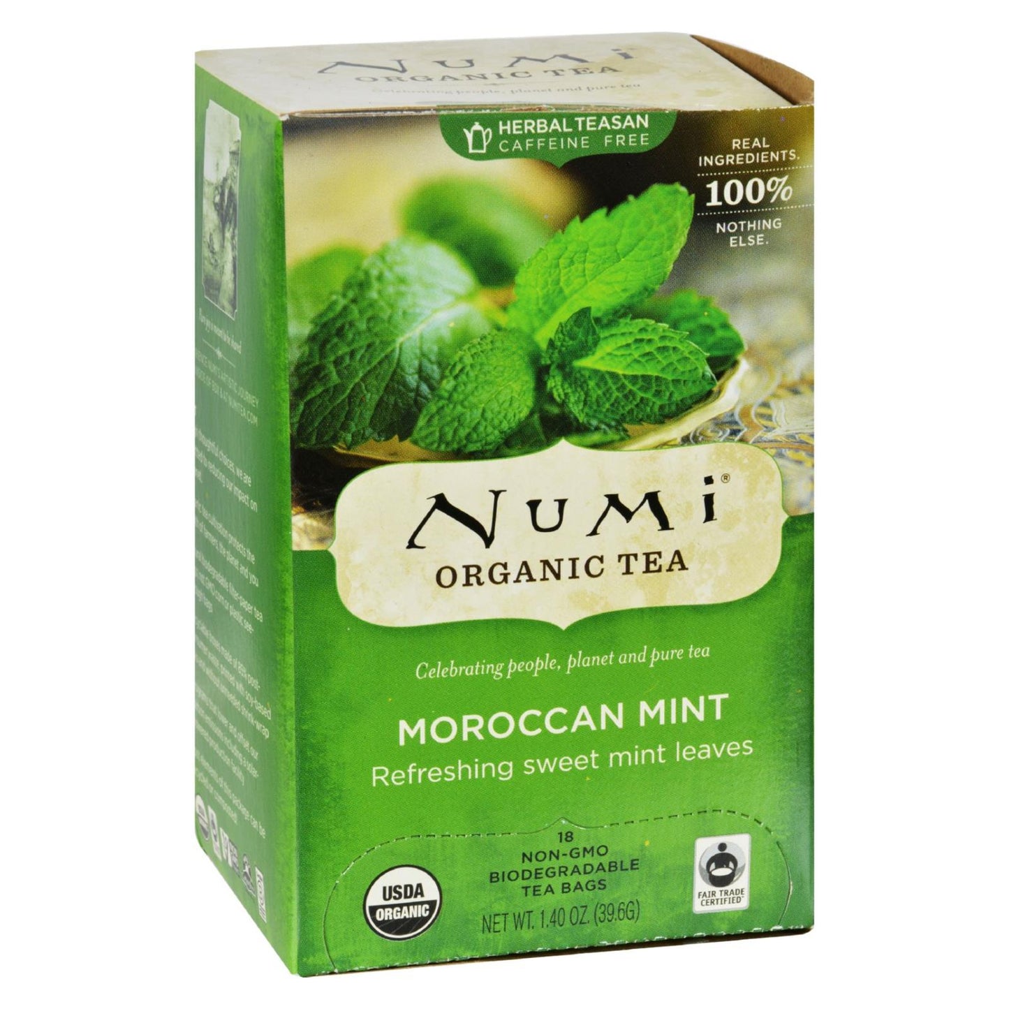 Numi 有机茶摩洛哥薄荷 - 18 茶包 - 6 盒