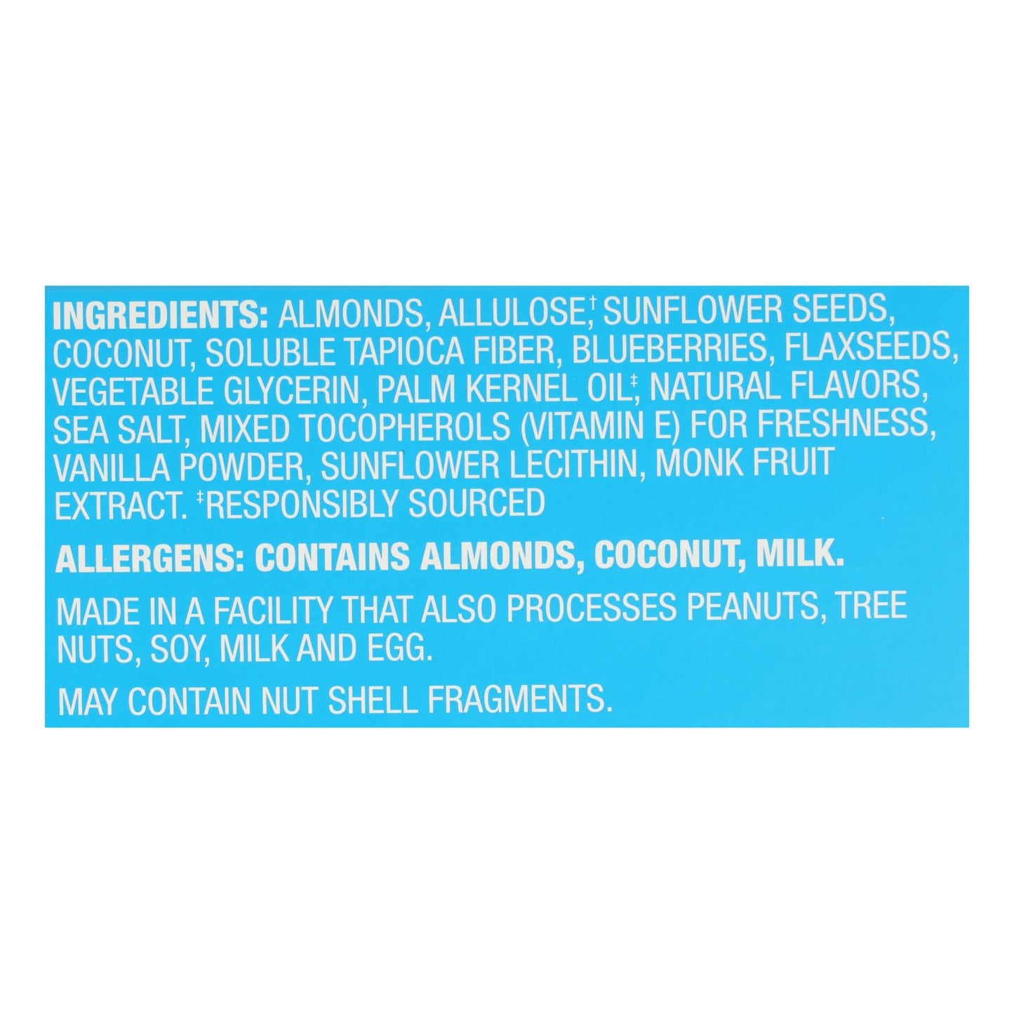 Munk Pack - Barritas de almendras y vainilla cetogénicas Bbry - Caja de 6-4/1,12 oz