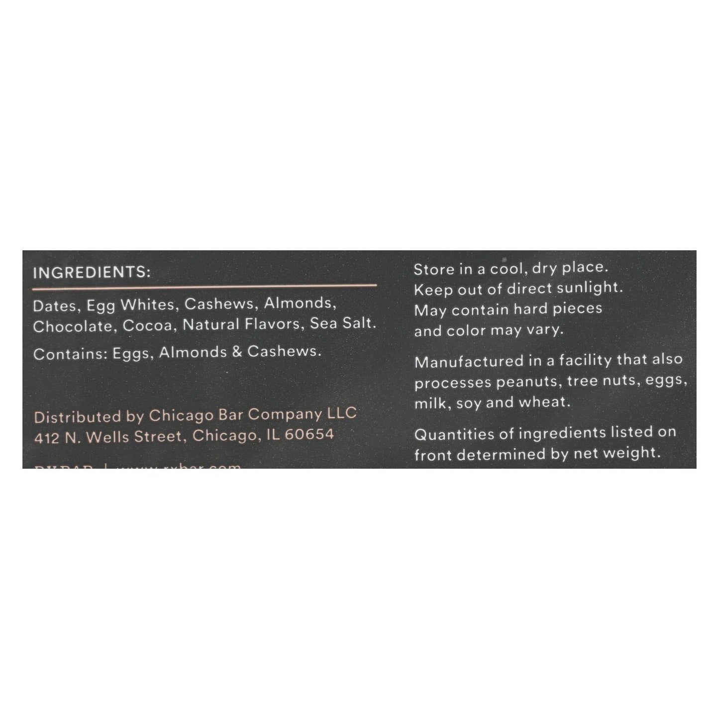 Rxbar - Barra de proteína - Sal marina con chocolate - Caja de 12 - 1.83 oz.