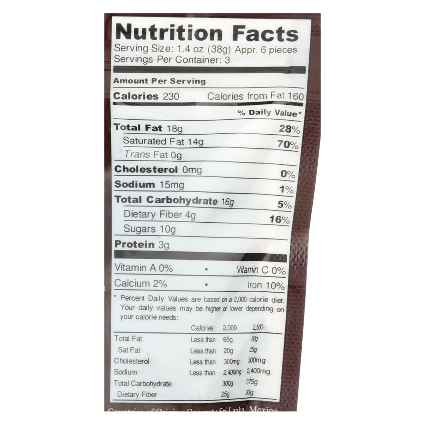 Next Organics Chocolate negro - Coco - Caja de 6 - 4 oz.