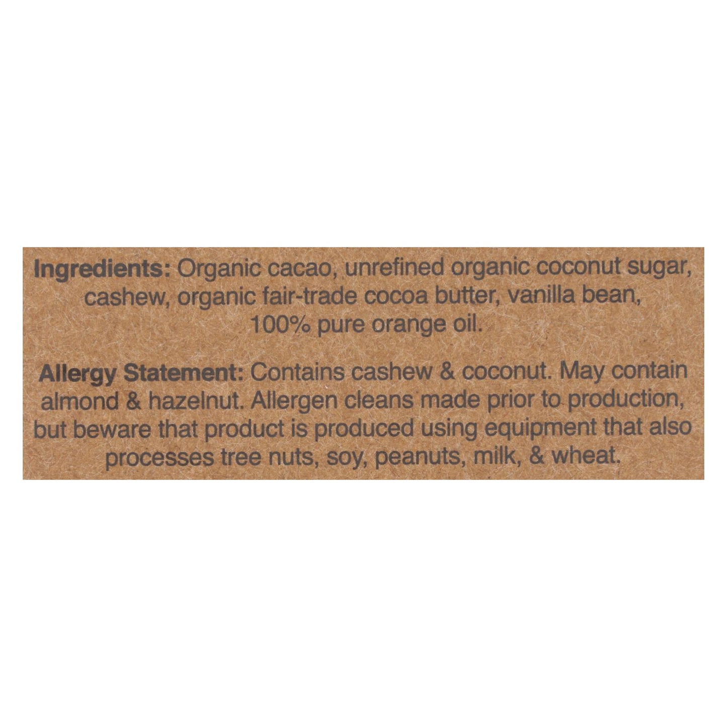 Hu - Barra de chocolate negro con mantequilla de anacardo, naranja y vainilla - Caja de 12 - 2,1 oz