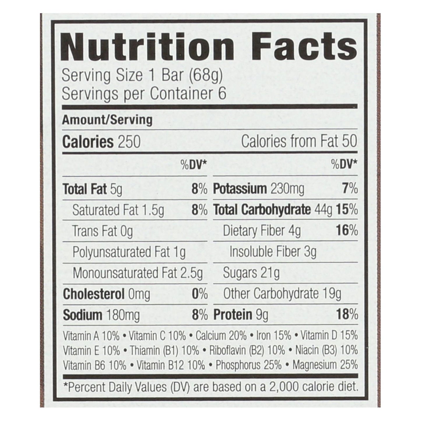 Clif Bar - Barra energética - Brownie de chocolate - Caja de 6 - 6/2.4 oz.