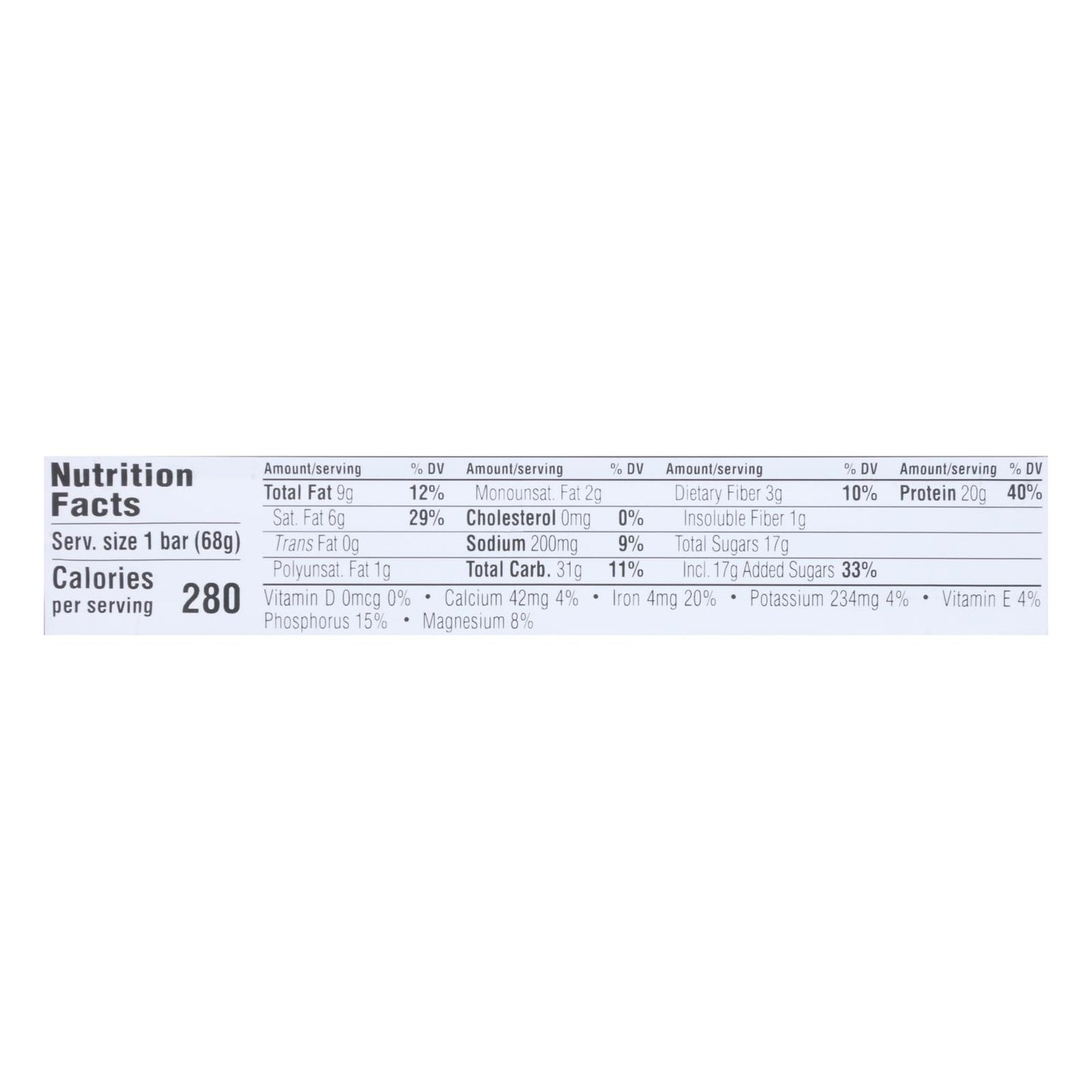 Barra de chocolate Clif Bar Builder Bar - Menta y chocolate - Caja de 12 - 2,4 oz
