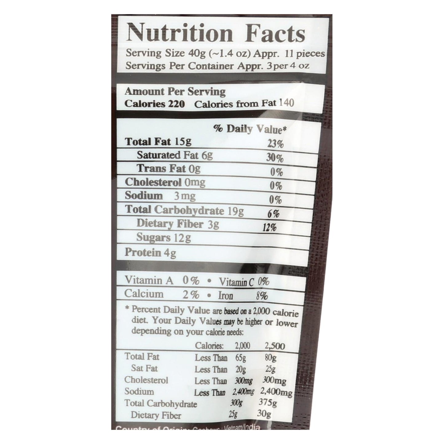 Anacardos orgánicos Next Organics con chocolate negro - Caja de 6 - 4 oz