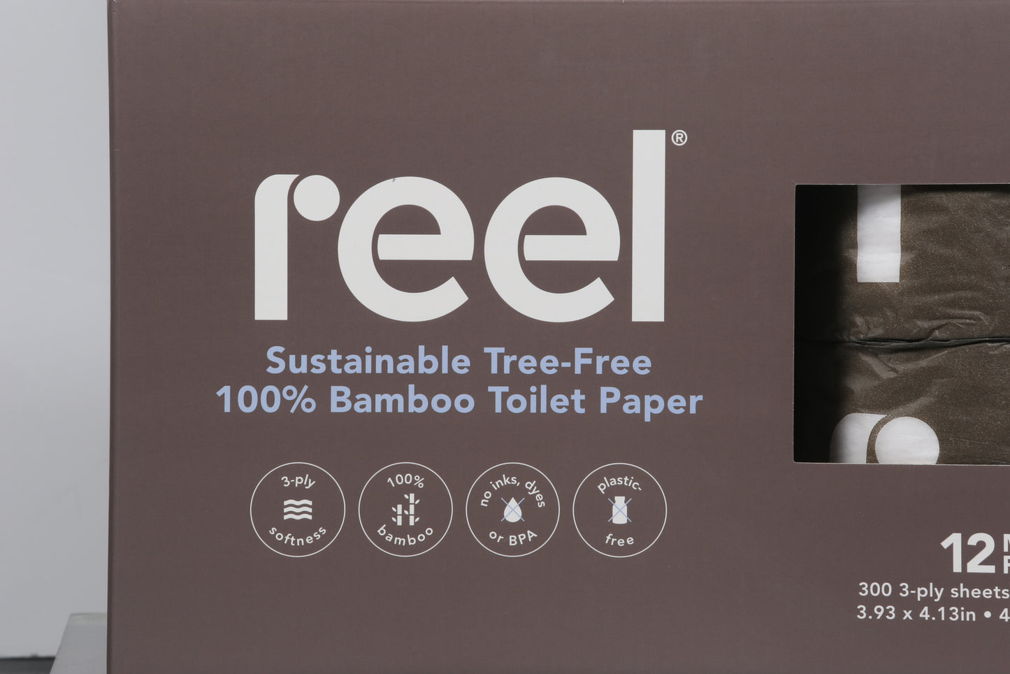 Rollo de papel higiénico de bambú, caja de 2, 12 unidades