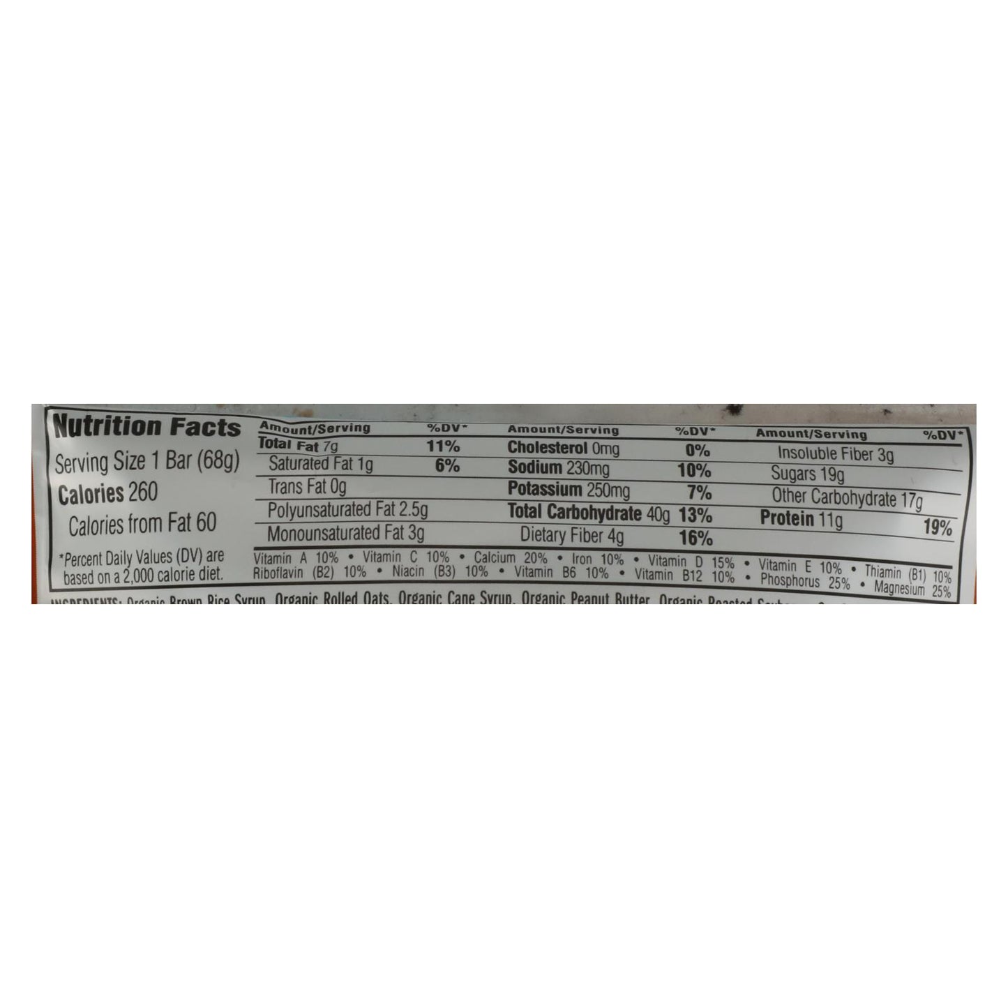 Clif Bar - Mantequilla de maní crujiente orgánica - Caja de 12 - 2.4 oz