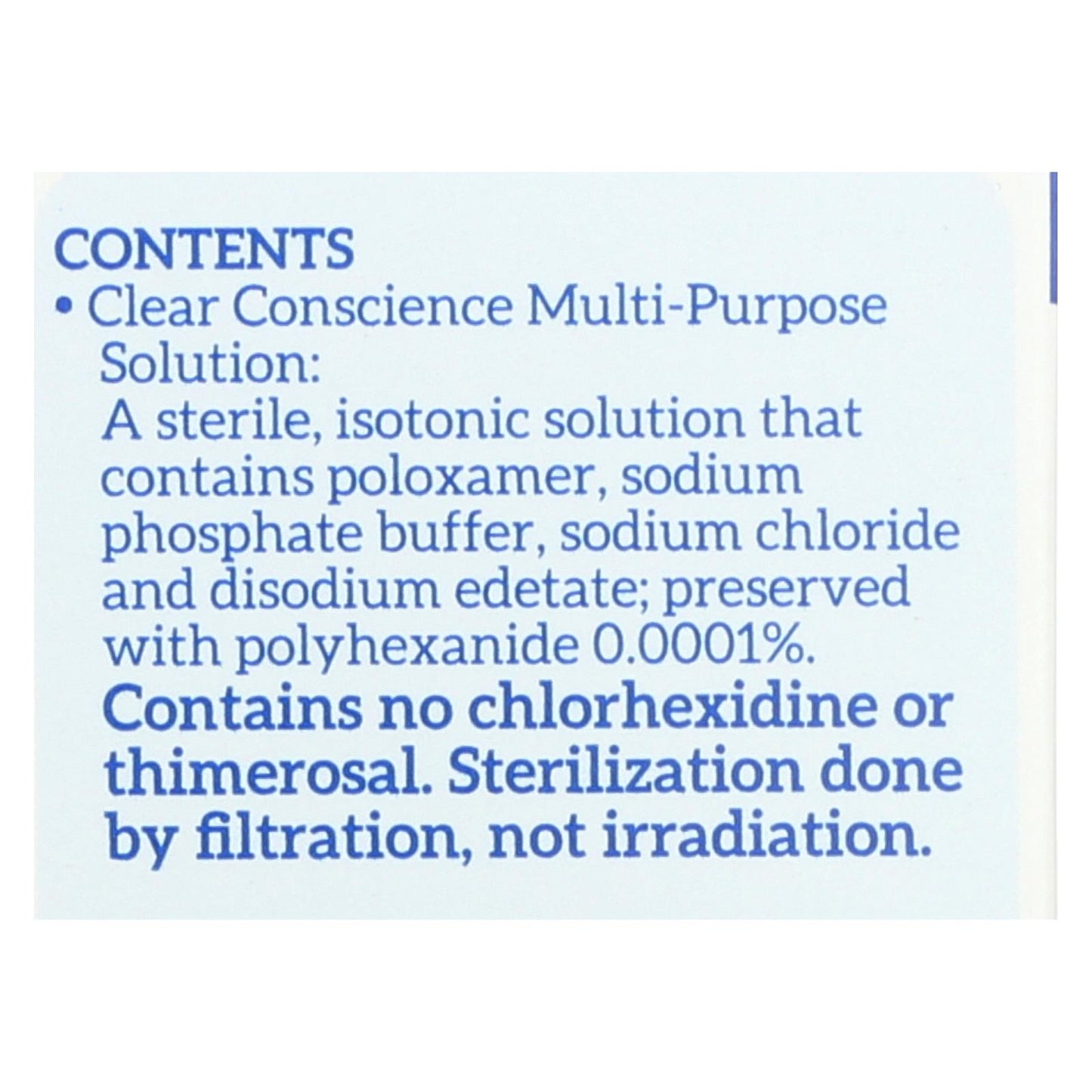Solución multiusos para lentes de contacto Clear Conscience - Tamaño de viaje - 3 oz