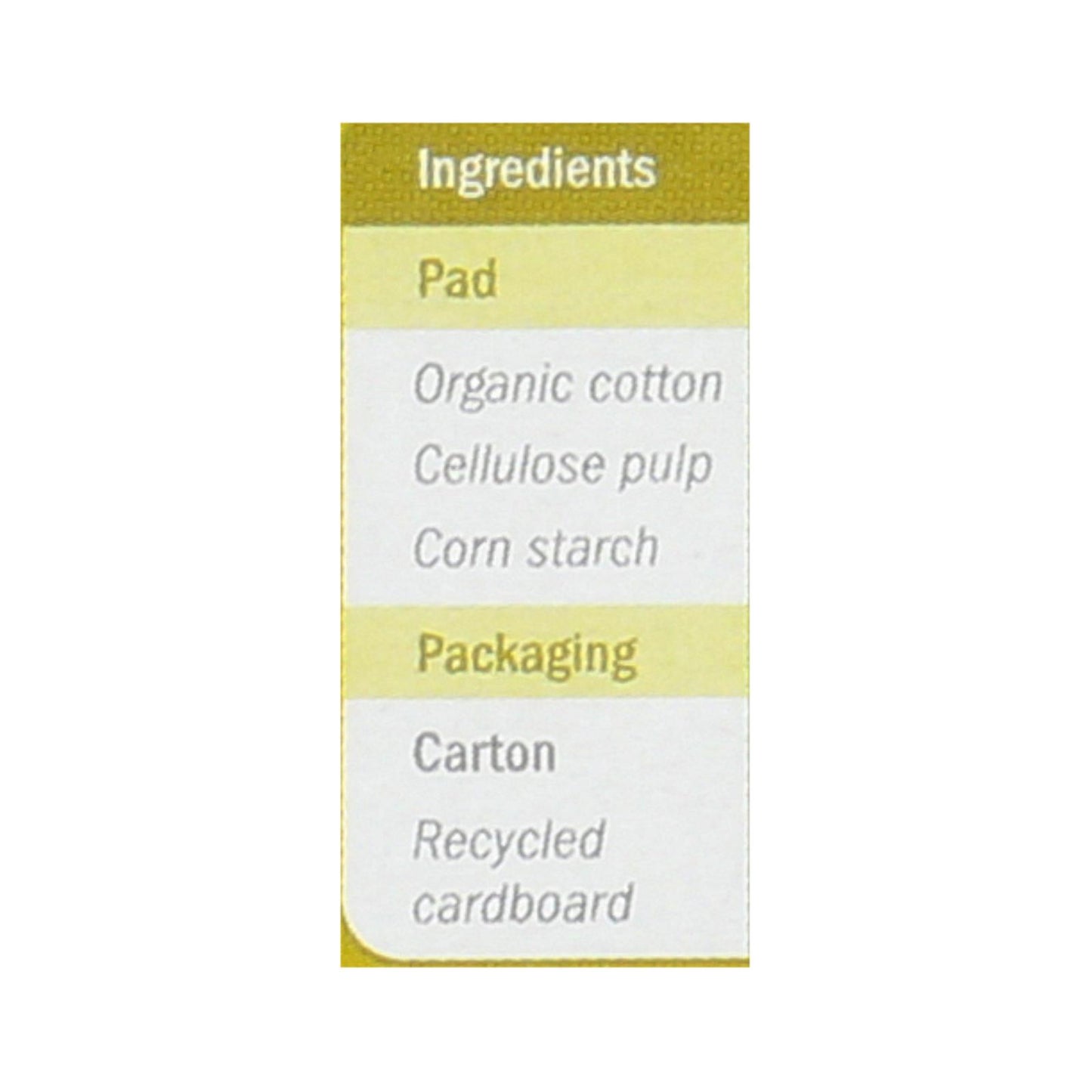 Protectores diarios curvos naturales Natracare - Paquete de 30