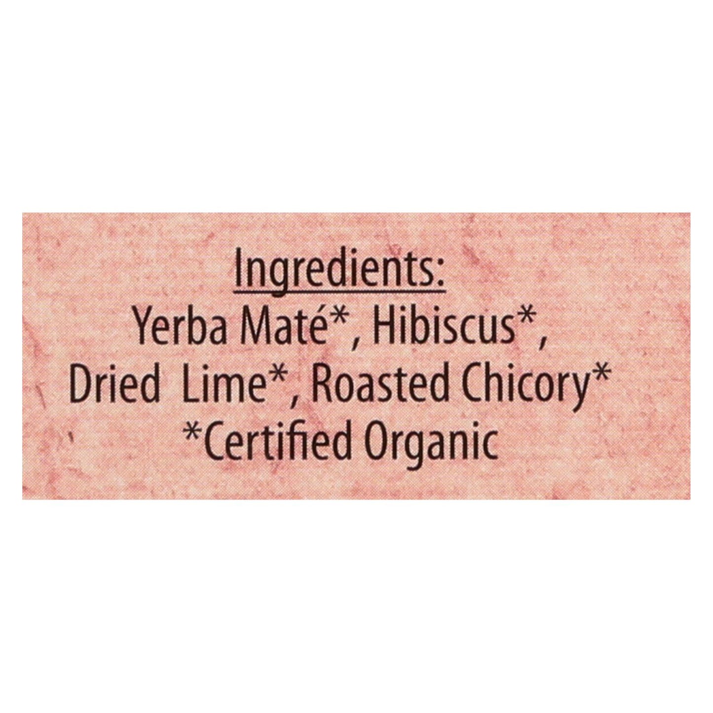 Mate Factor - Bolsitas de té de yerba mate orgánico de hibisco y lima - Caja de 6 - 20 bolsas