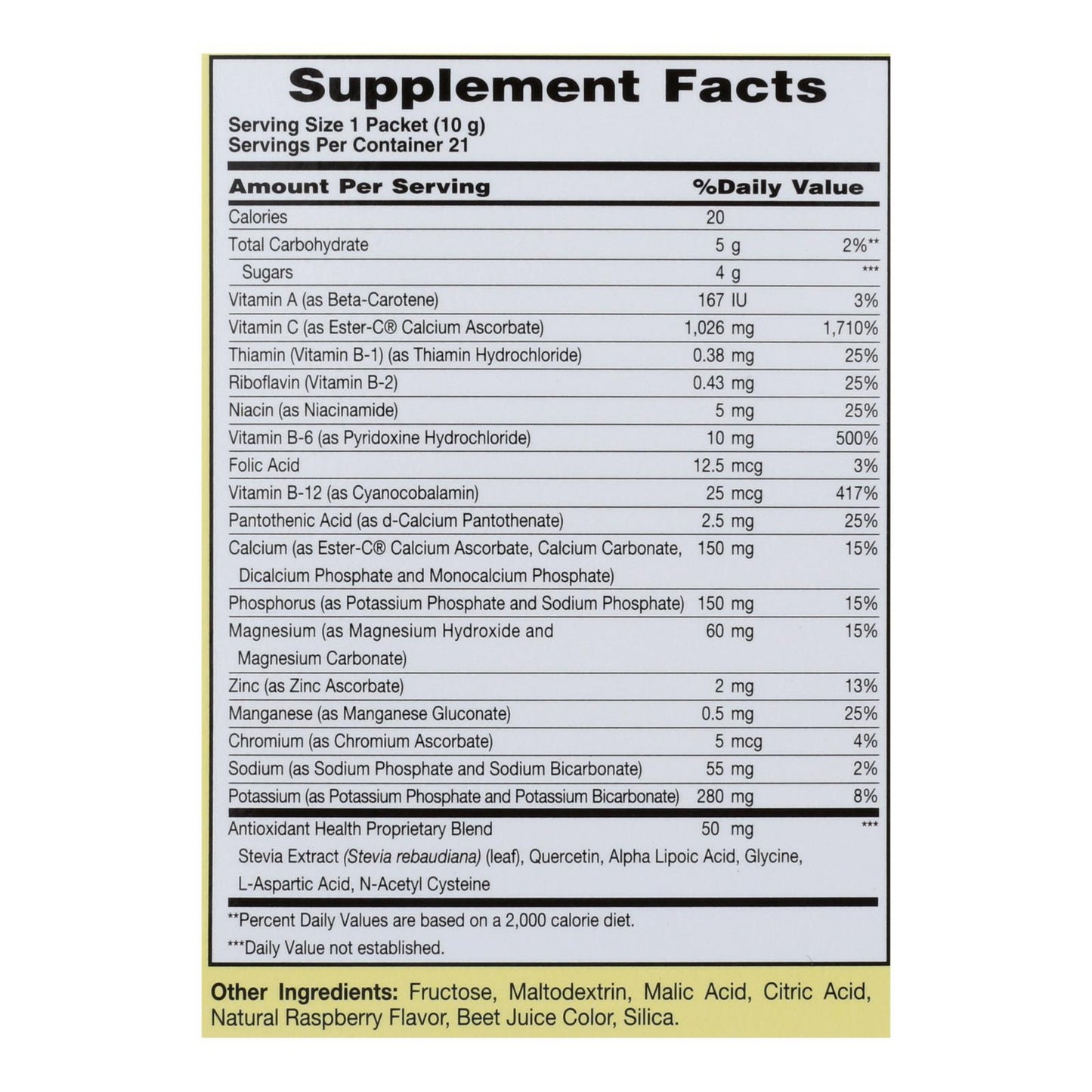 American Health Ester-c Effervescent Dietary Supplement - 1 Each - 21 Pkt