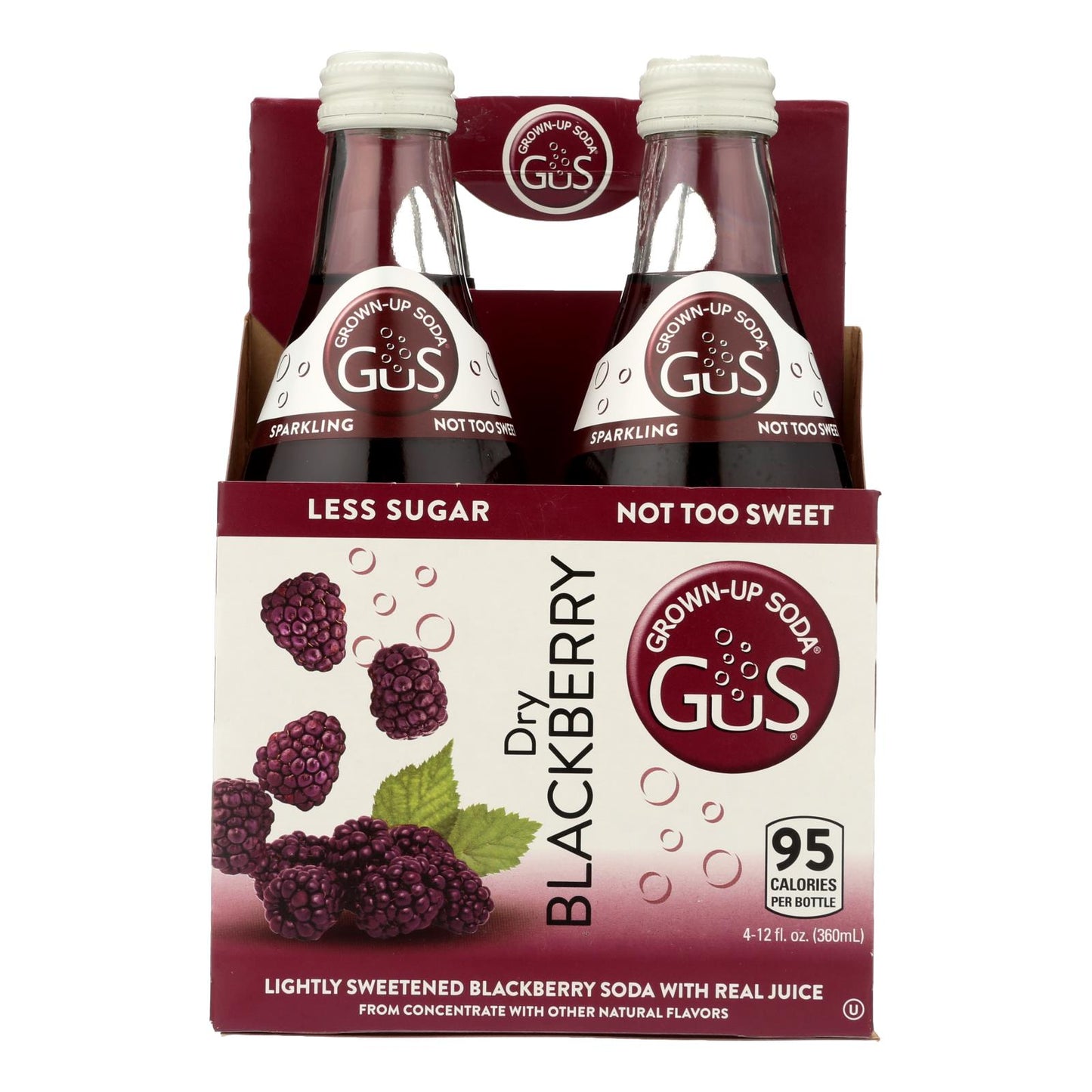 Gus Grown Up Soda - Soda Dry Mora - Caja de 6 - 4/12 Fz