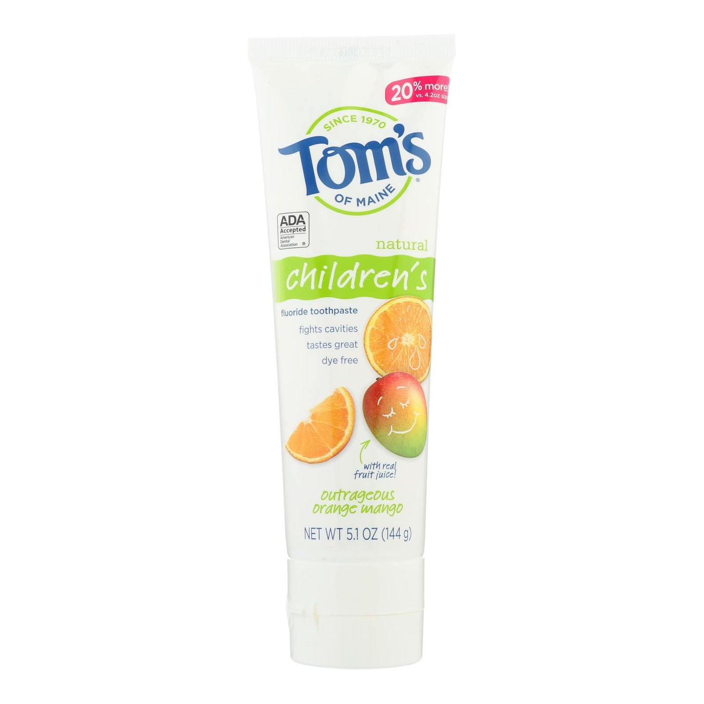 Tom's Of Maine - Tp Kids Orng Mango Ac Fluo - 6-5.1 盎司一箱