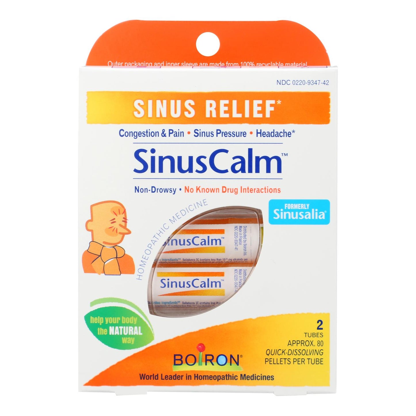 Boiron - Pastillas de alivio Sinuscalm - 1 unidad, 1 o 2 dosis
