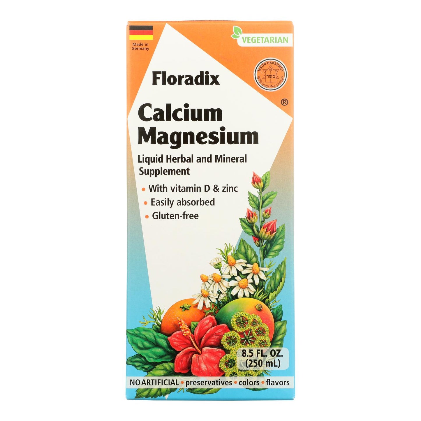 Floradix - Líquido de calcio y magnesio - 1 unidad de 1 a 8,5 fz