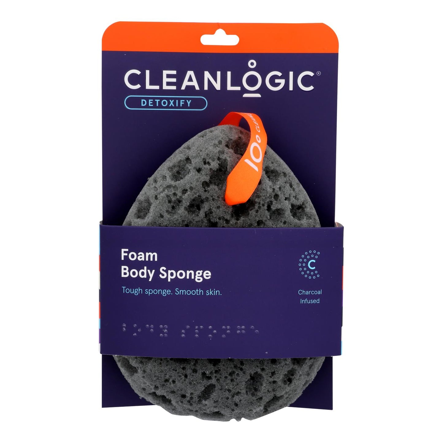 Cleanlogic - Espuma de carbón vegetal con esponja marina - 1 unidad