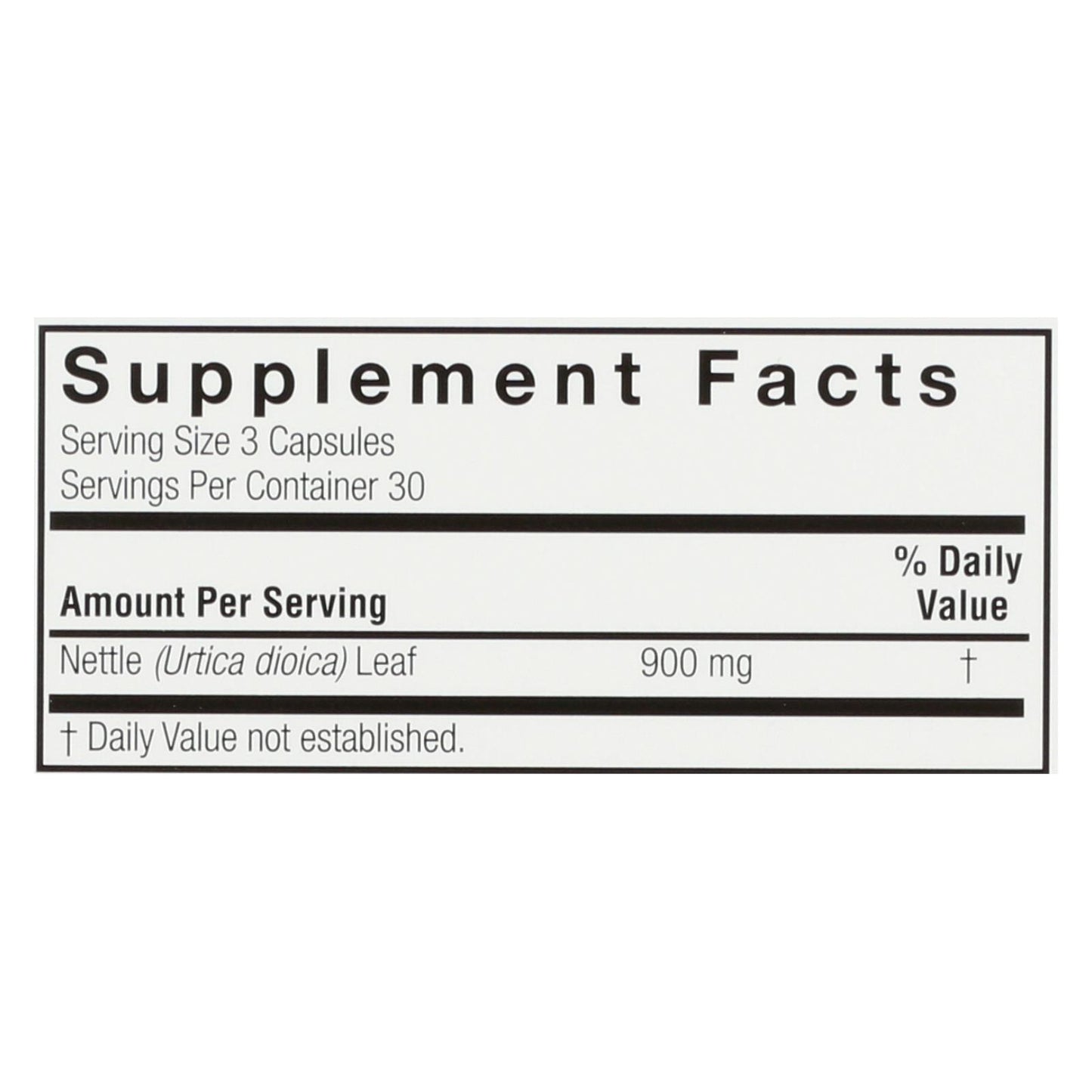 Nature's Answer - 荨麻叶 900 毫克 - 1 片 - 90 粒胶囊