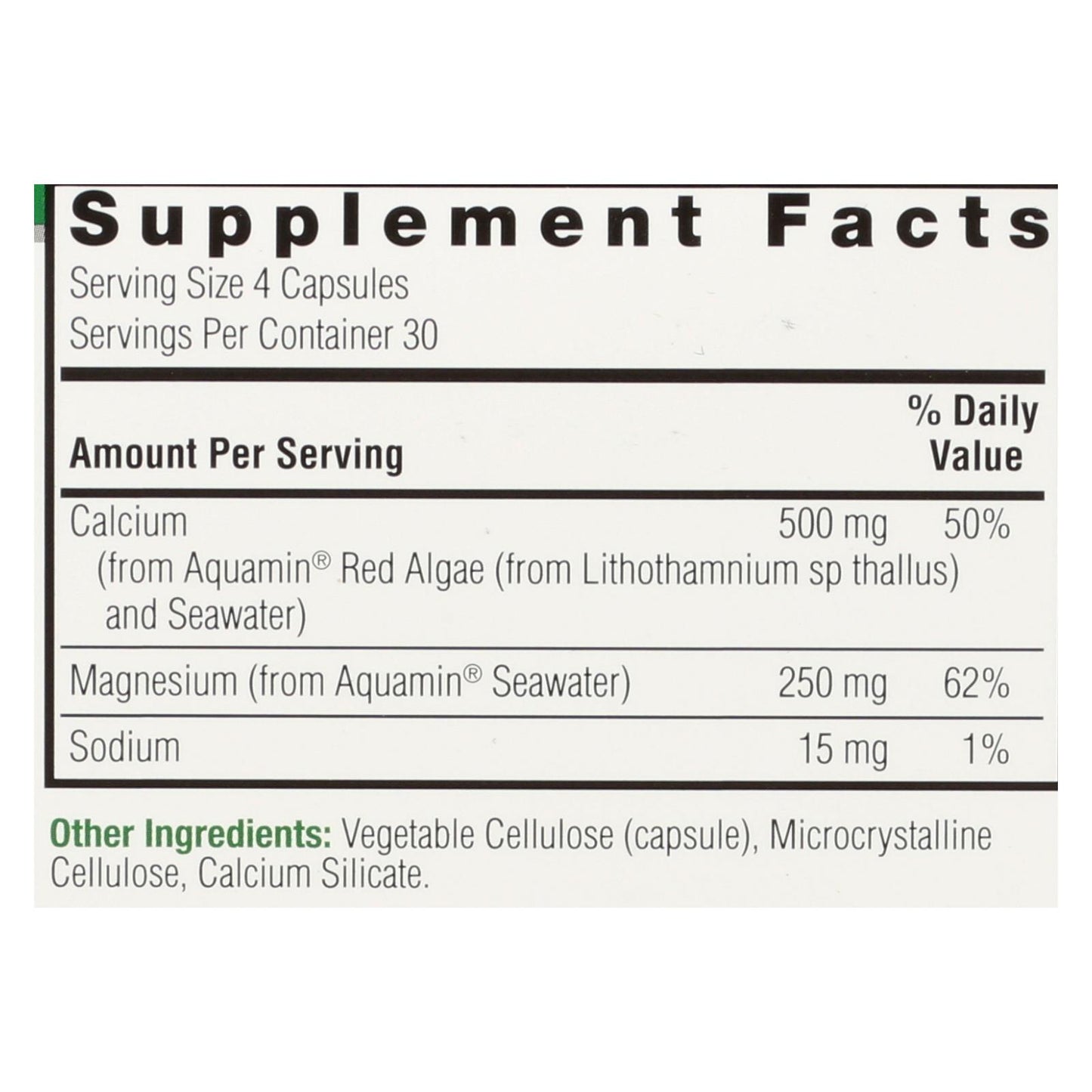 Suplemento dietético a base de plantas Cal-mag de Nature's Answer - 1 unidad - 120 cápsulas