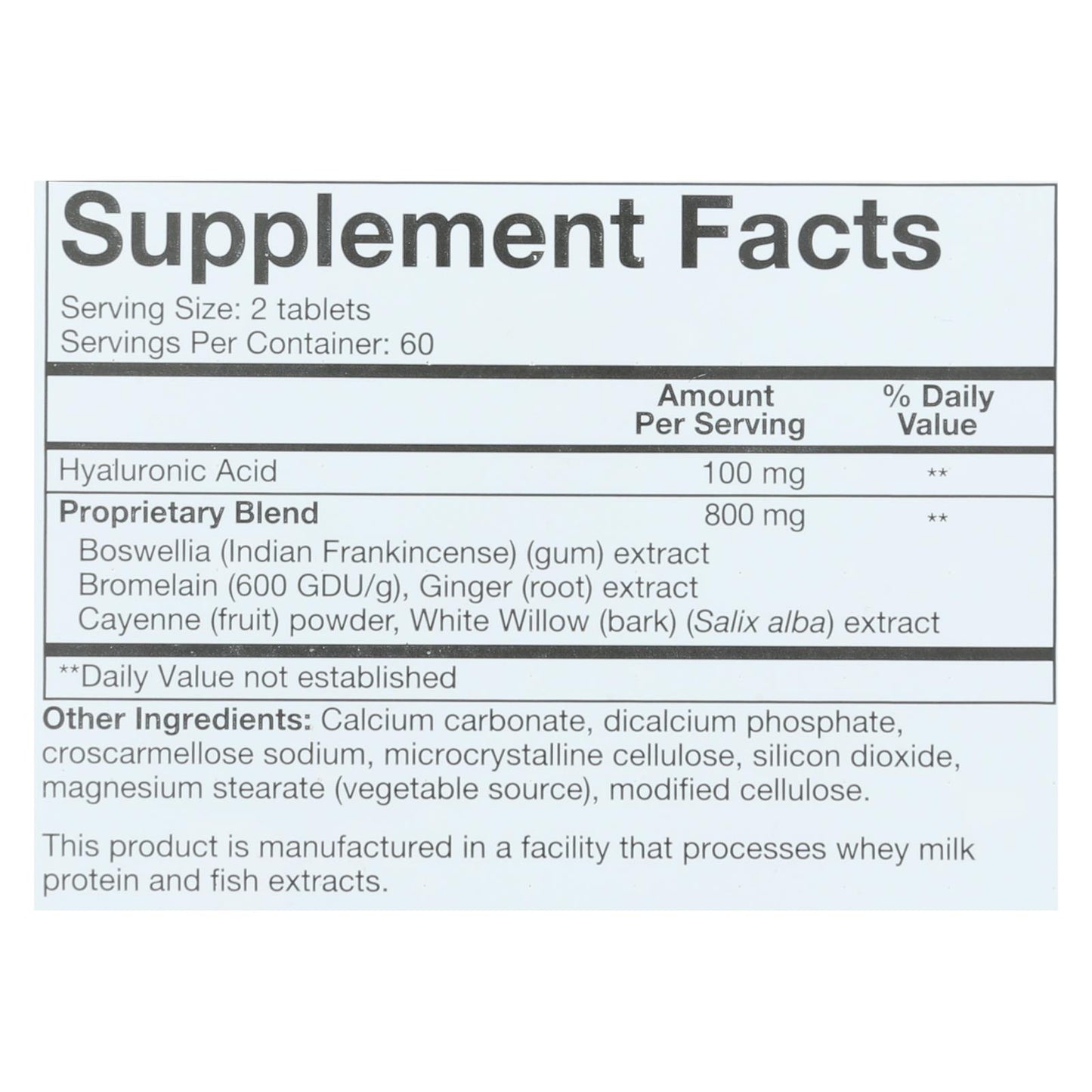 One Serving Size Of Youtheory Hyaluronic Acid Advanced - 1 Each - 120 Tab