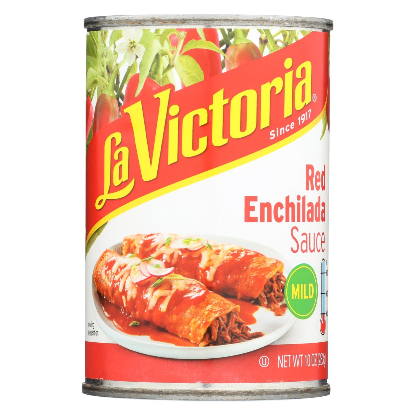 La Victoria - 红色辣酱玉米卷饼 - 温和 - 12 盒装 - 10 盎司。