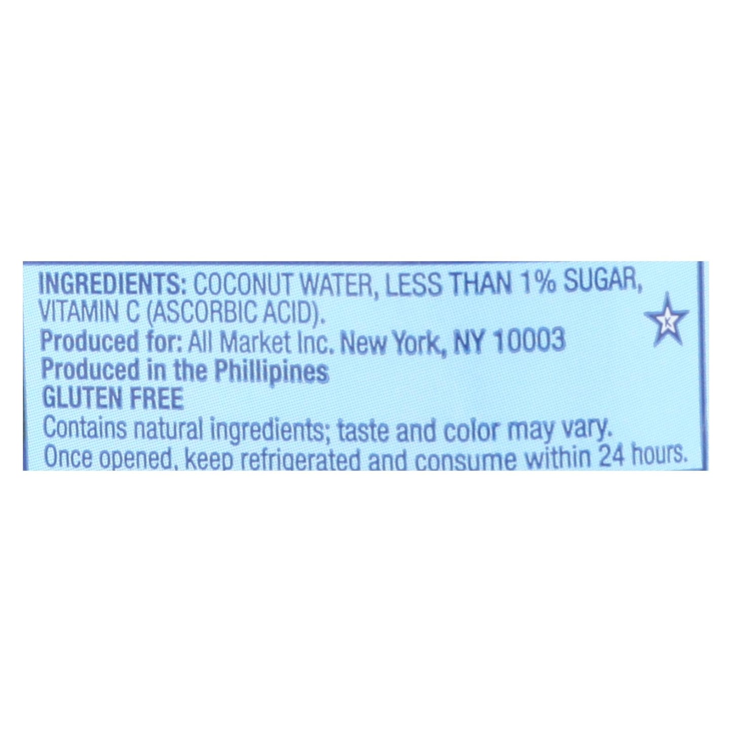 Vita Coco 椰子水 - 纯正 - 12 瓶装 - 500 毫升
