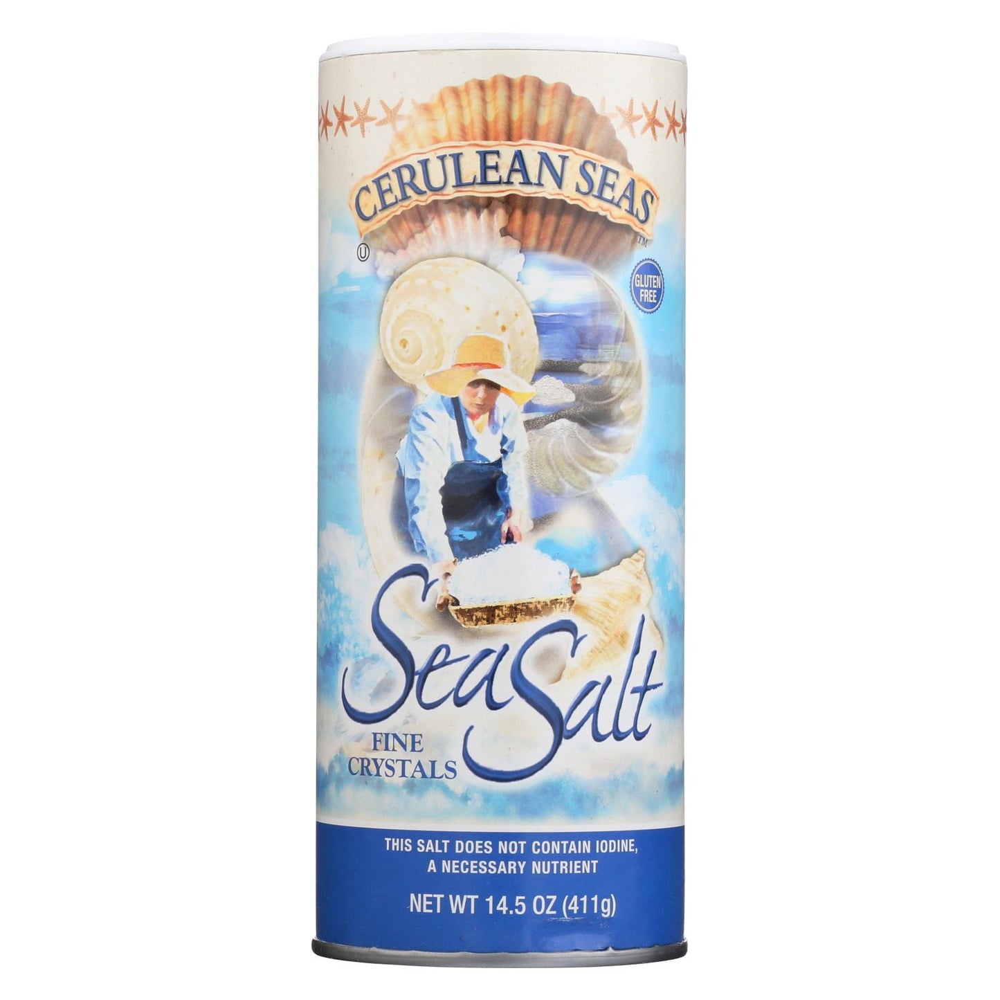 Sal marina Cerulean Seas, fina, caja de 12, 14,5 oz