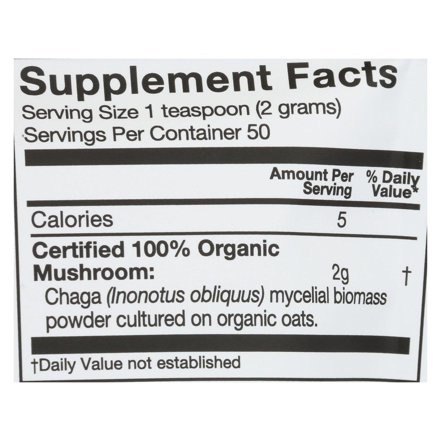 Om - Chaga Polvo orgánico 100grm - 1 unidad - 3,5 oz
